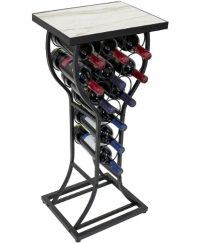 Sorbus Metal With Marble Finish Top Wine Storage Organizer Display Rack Table In Nocolor
