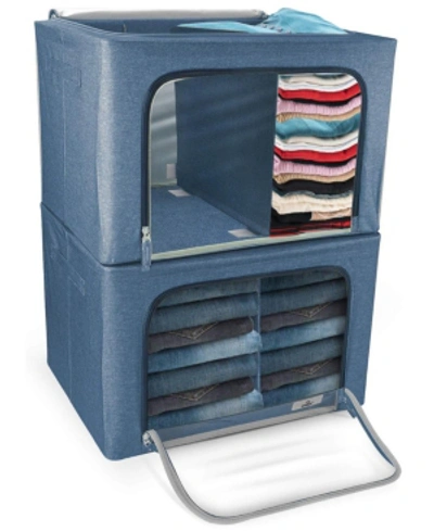 Sorbus Storage Bin And Organizer Set With Carry Handles In Blue
