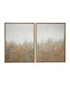 COSMOLIVING MULTIMEDIA AND ABSTRACT ART PAINTINGS WITH GLITTER, SET OF 2