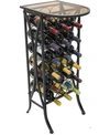 SORBUS WINE RACK STAND GLASS TABLE TOP