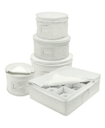 Sorbus Dinnerware Storage 5-piece Set For Protecting Or Transporting Dinnerware In Beige