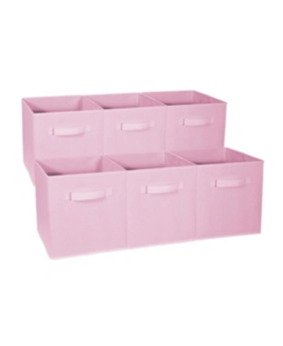 Sorbus Foldable 6-pk. Storage Cube Basket Bins In Pastel Pink