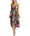 Billabong Juniors' Twist It Printed Midi Dress In Off Black