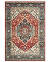 Ralph Lauren Chloe Lrl1221a Red And Navy 5'1" X 7'6" Area Rug In Red