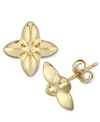 Macy's Fluer De Lis Flower Stud Earrings Set In 14k Gold (10mm) In Gold