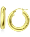 Giani Bernini Polished Hoop Earrings, 25mm, Created For Macy's In Gold Over Silver