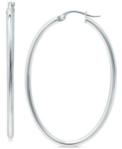 Giani Bernini Medium Oval Skinny Hoop Earrings In 18k Gold-plated Sterling Silver, Or Sterling Silver, 1-5/8", Cre