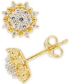 Macy's Diamond Cluster Stud Earrings (3/8 Ct. T.w.) In 14k White Or 14k Gold In Yellow Gold