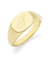 BROOK & YORK REAGAN INITIAL SIGNET GOLD-PLATED RING