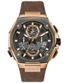 BULOVA MEN'S PRECISIONIST BROWN LEATHER STRAP WATCH 44.7X46.8MM