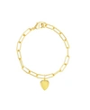 Adornia Paperclip Chain Bracelet With Heart Gold In Yellow
