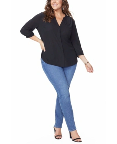 NYDJ PLUS SIZE PINTUCK BLOUSE