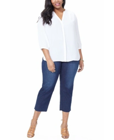Nydj Plus Size Pintuck Blouse In White