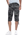 X-ray Men's Big And Tall Belted Capri Cargo Shorts In Black Camo