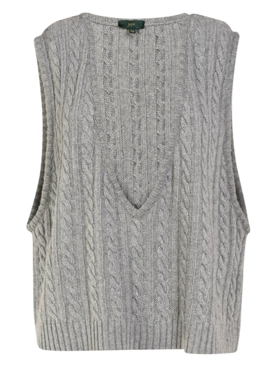 Jejia Braid Knit Vest In Grey