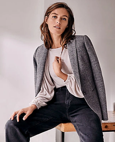 Ann Taylor The Petite Hutton Blazer In Sweater Knit In Light