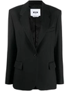 Msgm Single-breasted Peaked Lapels Blazer In Black