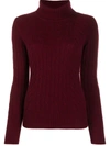 N•PEAL CABLE KNIT ROLL NECK JUMPER