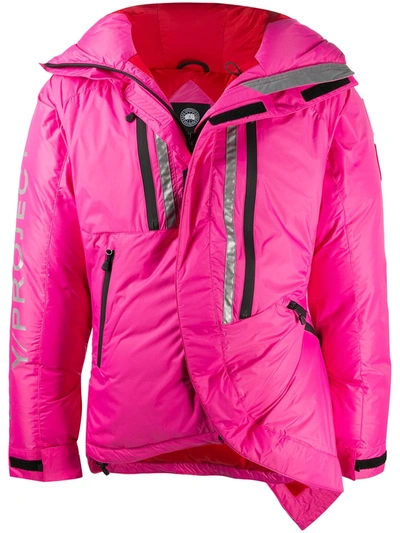 Y/project X Canada Goose Skreslet Oversized Puffer Jacket In Fuchsia,red