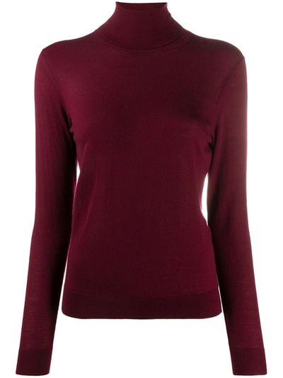 N•peal Cashmere Roll Neck Jumper In Red