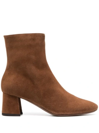 L'autre Chose Block-heel Ankle Boots In Brown