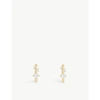 ASTRID & MIYU TRIPLE STONE 18CT GOLD-PLATED STERLING SILVER HUGGIE EARRINGS,R03676960
