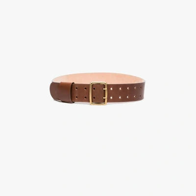 Chloé Brown Franckie Wide Leather Belt