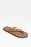 Rainbow® Rainbow 'flirty' Braided Leather Flip Flop In Dark Brown
