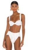 Weworewhat Claudia Bikini Top In White