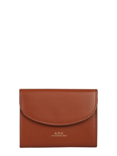 A.p.c. Buisness Card Holder Geneve In Brown