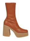 Stella Mccartney Vegetarian Leather Platform Ankle Boots In Praline