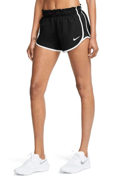 Nike Women's Dri-fit Solid Tempo Running Shorts In Black/black/white