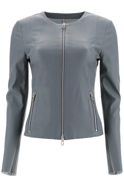 Drome Leather Jacket In Grey