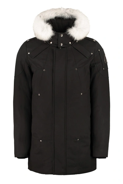 Moose Knuckles Men's Black/white 3q Down Jacket In Grey