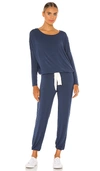 Eberjey Gisele Jersey Knit Slouchy Pajamas In Indigo Blue
