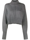 PETER DO CROPPED KNIT ROLL NECK JUMPER