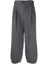 TIBI BELTED CROPPED TROUSERS
