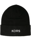 MICHAEL KORS EMBROIDERED LOGO KNITTED BEANIE