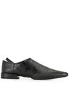 Marine Serre Crescent Moon-print Flat Leather Shoes In Black