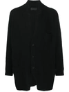 YOHJI YAMAMOTO RIBBED V-NECK CARDIGAN