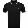 FRED PERRY FRED PERRY TWIN TIPPED POLO T SHIRT BLACK