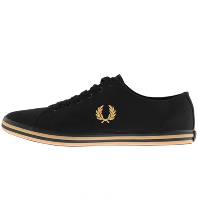 Fred Perry Kingston Canvas Plimsolls With Contrast Sole In Black