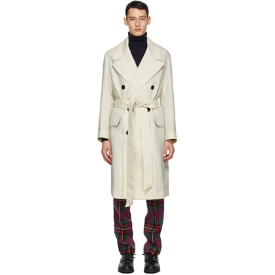 Ami Alexandre Mattiussi Off-white Wool Double-breasted Coat