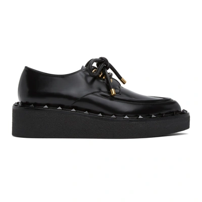 Valentino Garavani Rockstud Pointed Toe Platform Loafer In Black