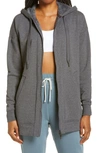 Zella Amazing Long Full Zip Hoodie In Grey Medium Charcoal Heather