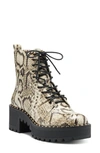 Vince Camuto Women's Mecale Lug Sole Combat Booties Women's Shoes In Snake