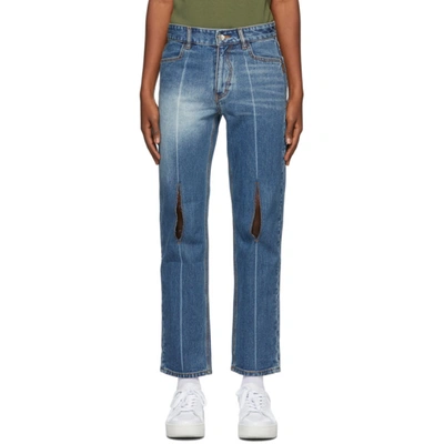 Ader Error Blue Collage Pollshing Jeans