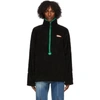 ADER ERROR BLACK HALF ZIP-UP SWEATSHIRT