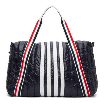 Thom Browne Striped-panel Padded Holdall Bag In Blue