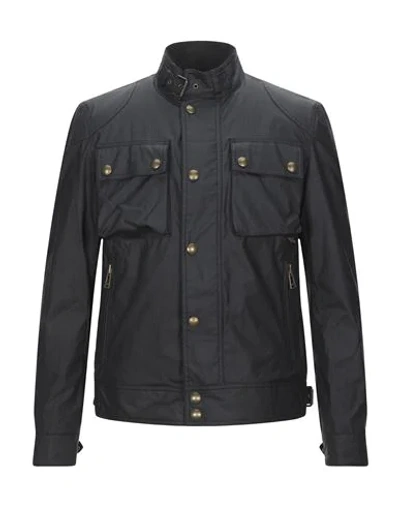 Belstaff Racemaster Waxed Cotton Blend Jacket In Navy